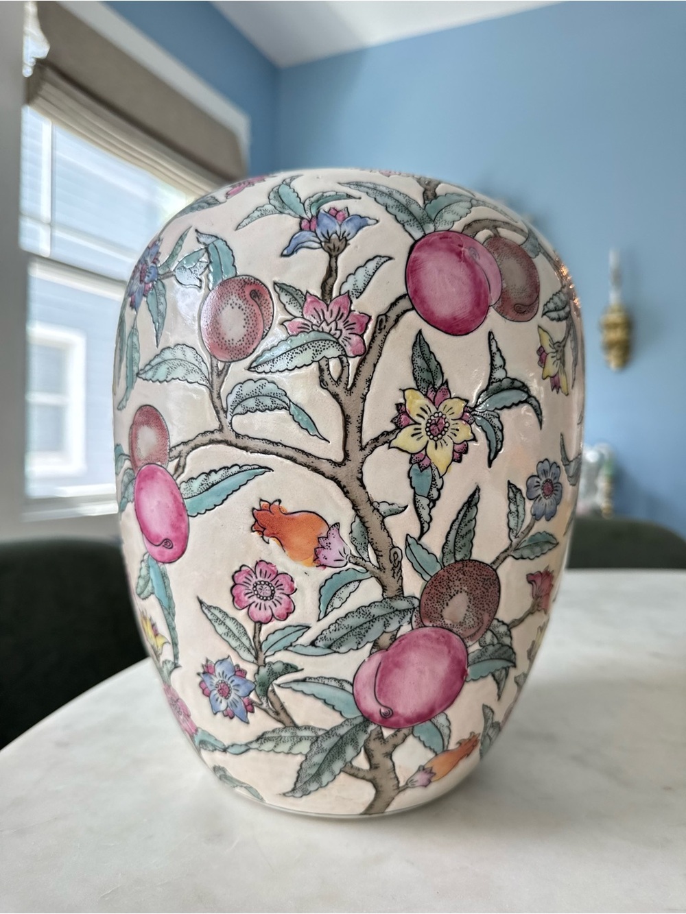 Vintage Chinoiserie Plum Blossom Vase